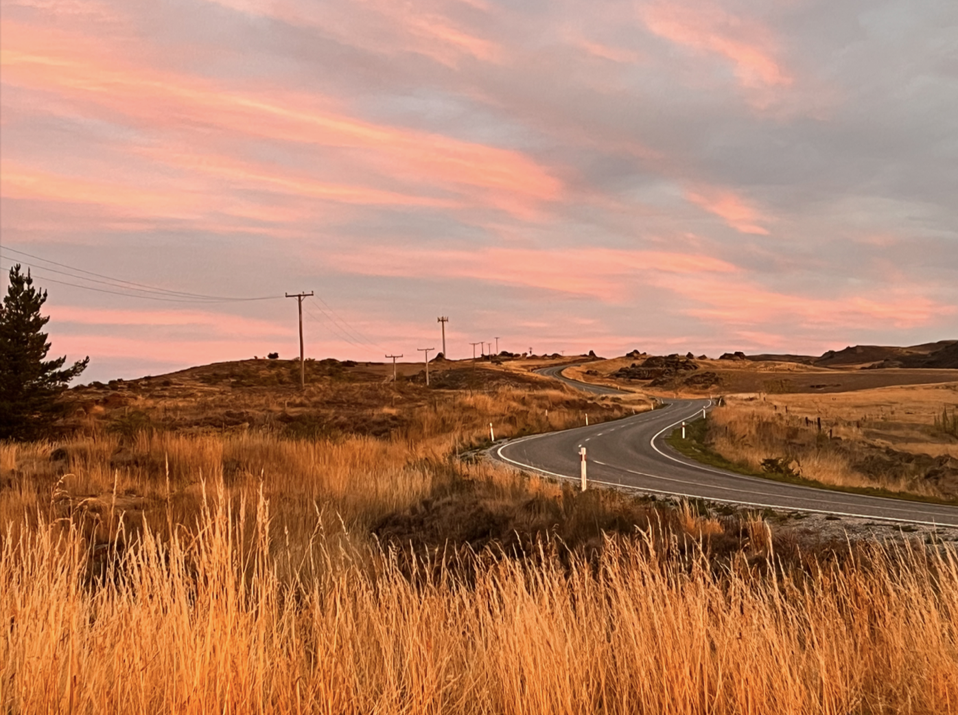 Highway drive – open road at sunset